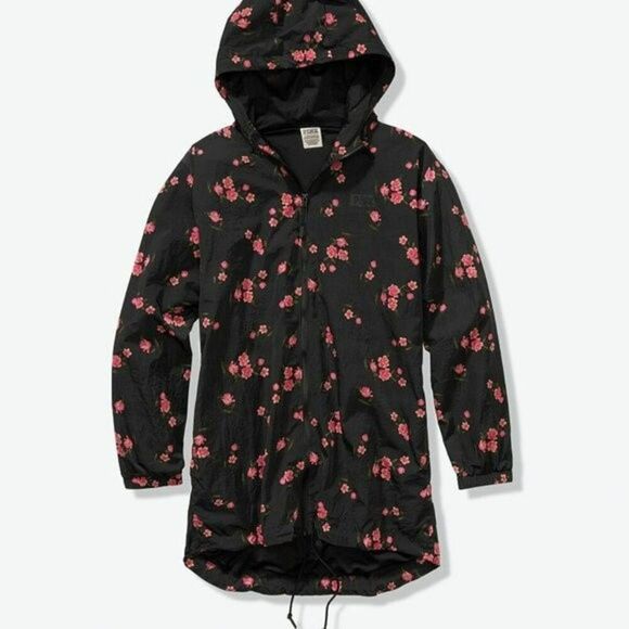 Victoria’s Secret Pink Windbreaker Rain Jacket Anorak Size M-L NWT - Picture 2 of 2